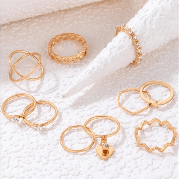 Boho Gold Tone Ring Set - Picture 6 of 6